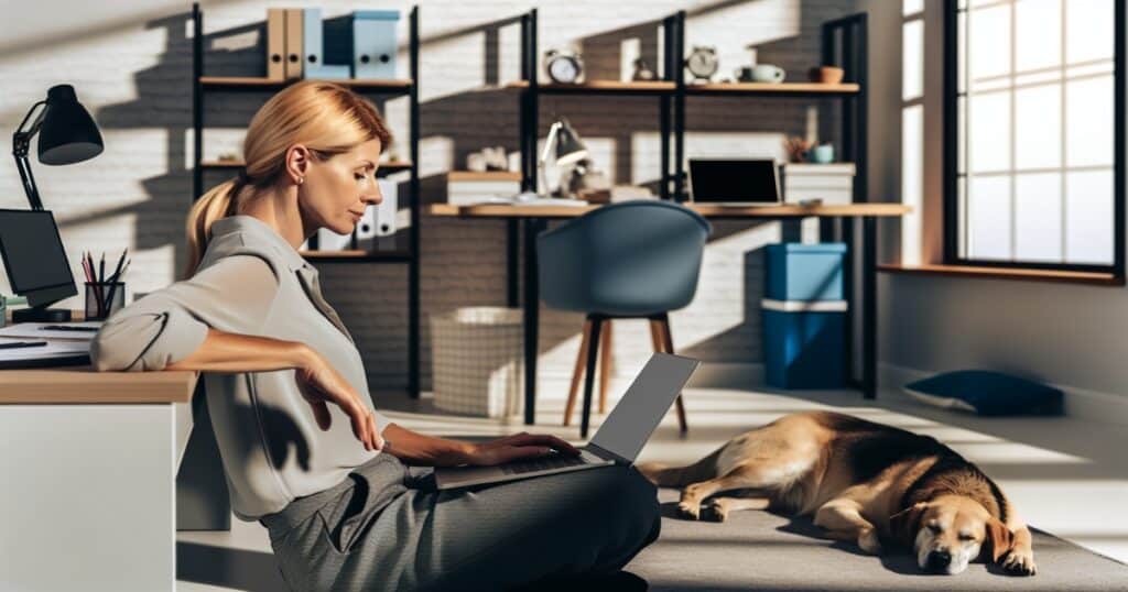 Small business owner working on content marketing ideas for their website