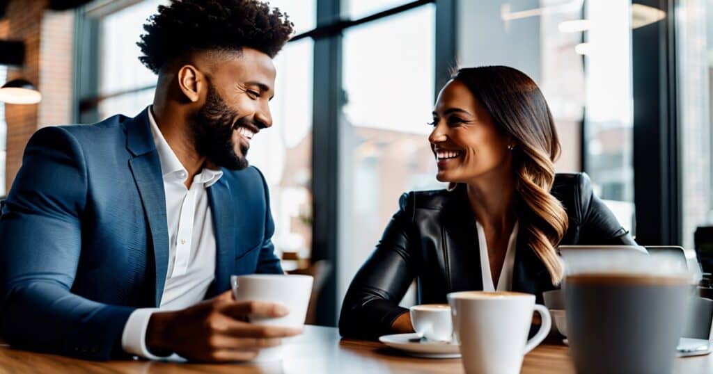 Client discussing SEO questions with agency partner